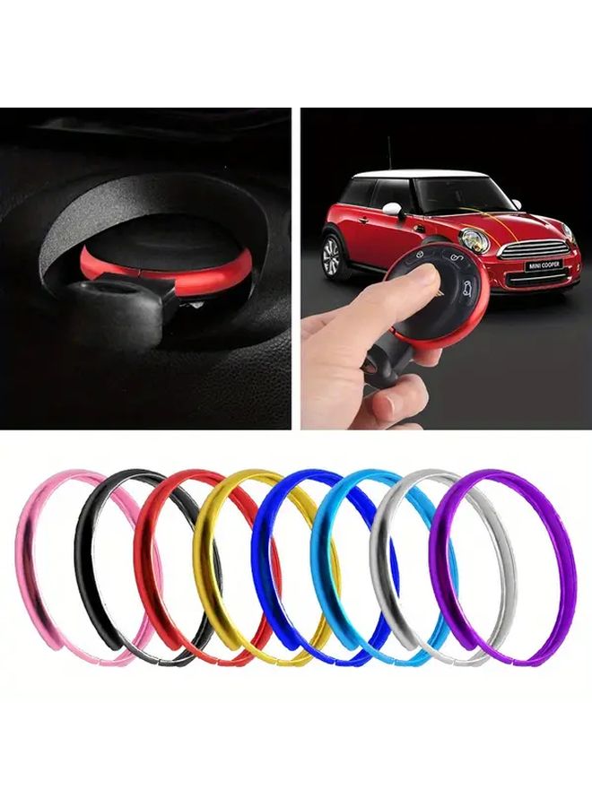 Pink Aluminum Alloy Decorative Ring Stickers For Cooper R56 R57 R58 R60 Key Fobs - Image 5